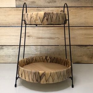 Wicker BOHO pedestal display stand